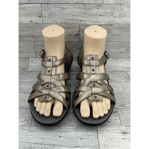 Clarks Collection Sandals Womens Sz 9 Wide Metallic Bronze Strappy Comfort Shoes